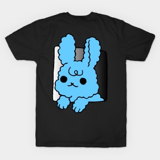 blue bunny peeking, funny bunny T-Shirt